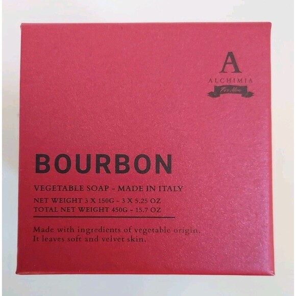 ALCHIMIA BOURBON Vegetable Soap Set of 3 Made in Italy NIB GIFTBOX 150g Each - Picture 2 of 5
